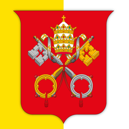 Vatican City coat of arms on flagのイラスト素材