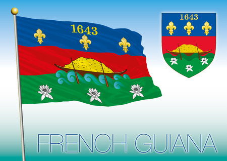 French Guiana flag and coat or armsのイラスト素材