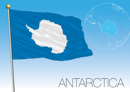 Antarctica Flag of the territory and mapのイラスト素材