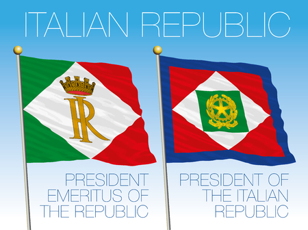 President of the Italian Republic flags, Italyのイラスト素材
