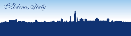 Modena city skyline, Italy Vector illustration.のイラスト素材