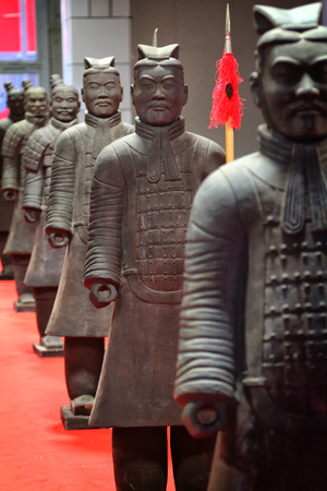 Ancient chinese statue soldier, copy and imitationのeditorial素材