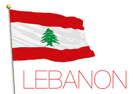 Lebanon flag isolated on white backgroundのイラスト素材
