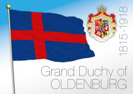 Duchy of Oldenburg historical flag, Germanyのイラスト素材