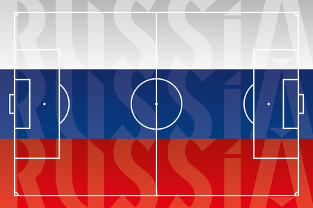 Russia soccer, flag and football field illustrationのイラスト素材
