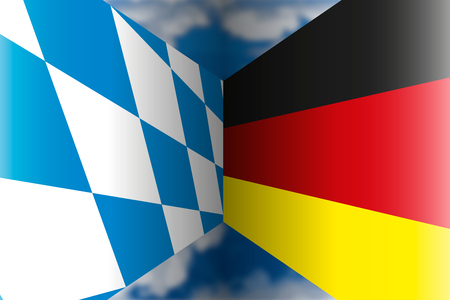Bayern VS Germany flags, illustrationのイラスト素材
