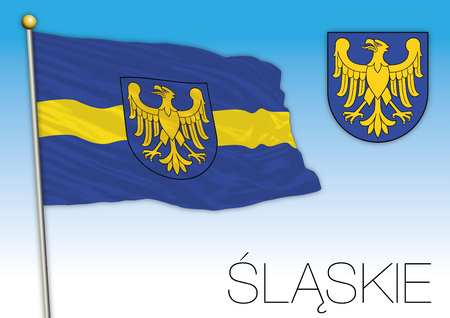 Silesia flag, European region, vector illustrationのイラスト素材