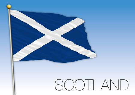 Scotland flag, United Kingdom, vector illustrationのイラスト素材