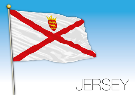 Jersey flag, United Kingdom, vector illustrationのイラスト素材