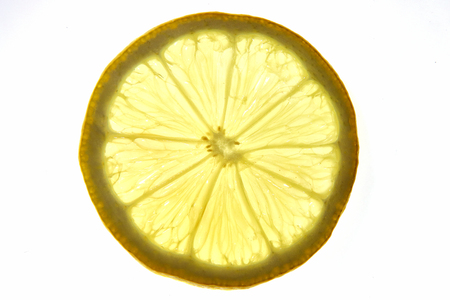 Lemon fruit, still life, macro and transparencyの写真素材