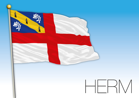 Herm island flag, United Kingdom, vector illustrationのイラスト素材