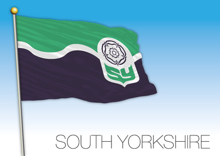 South Yorkshire flag, United Kingdom, vector illustrationのイラスト素材