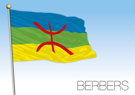 Berber population flag, North Africa, vector illustrationのイラスト素材