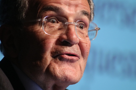 Modena, Italy, April 2019 - Romano Prodi, public conference on the future of the European Unionのeditorial素材