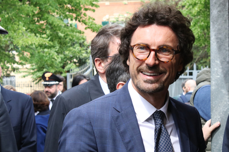 MODENA, ITALY, May 17 2019 - Danilo Toninelli, Italian minister, visit Motor Valley exhibitionのeditorial素材