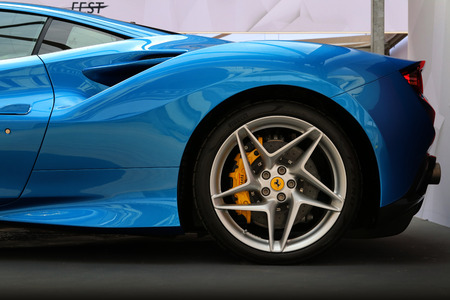 MODENA, ITALY, May 2019 - Motor Valley Fest exhibition, Ferrari F8 Tribute detail