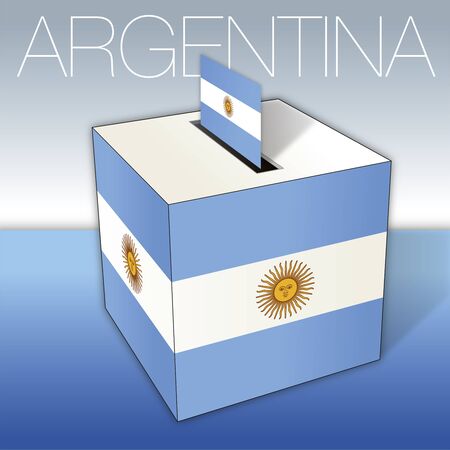 Argentina, voting box, flag and Argentina Republic national symbols, vector illustrationのイラスト素材