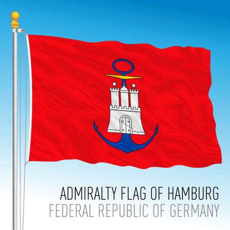 Admiralty flag of Hamburg, Germany, vector illustrationのイラスト素材