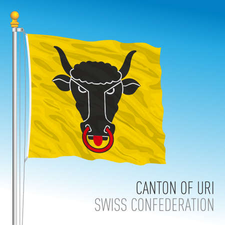 Canton of Uri, official flag, Switzerland, european country, vector illustrationのイラスト素材