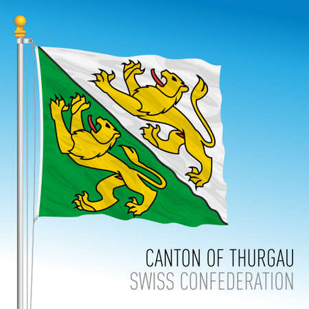 Canton of Thurgau, official flag, Switzerland, european country, vector illustrationのイラスト素材