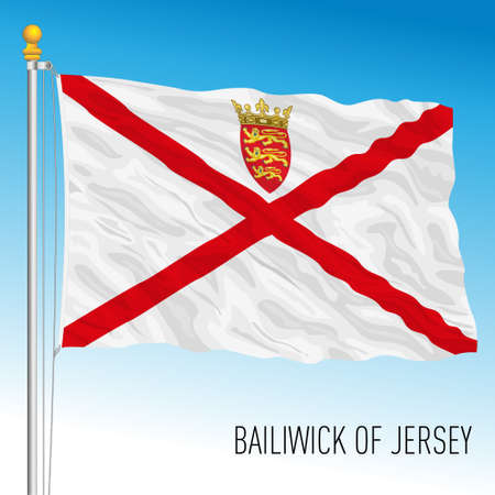 Bailiwick of Jersey official national flag, european country, UK, vector illustrationのイラスト素材
