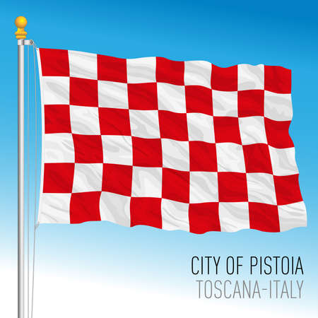 Pistoia, official flag of the city and municipality, Tuscany, Italy, vector illustrationのイラスト素材