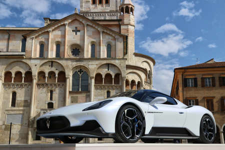 MODENA - ITALY - September 10, 2020 - Public presentation of the new Maserati MC20 in Piazza Grande squareのeditorial素材