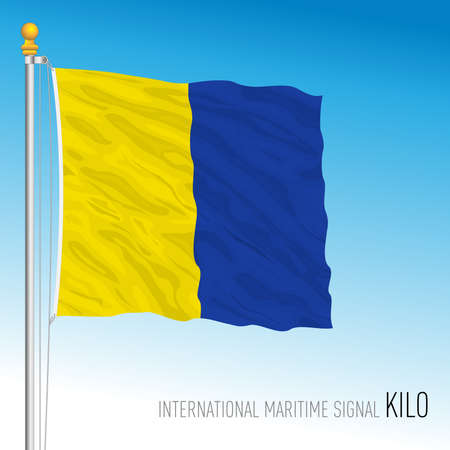 Kilo flag, international maritime signal, vector illustrationのイラスト素材
