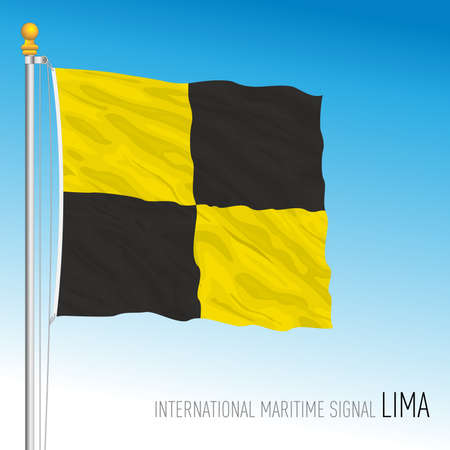 Lima flag, international maritime signal, vector illustrationのイラスト素材