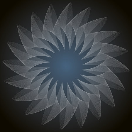 Guilloche, fantasy floral graphic element, vector design illustrationのイラスト素材