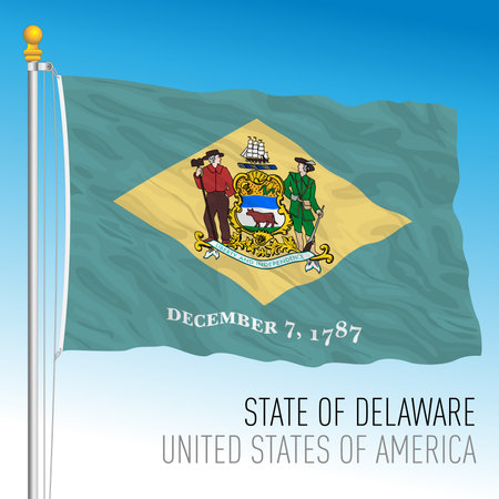Delaware federal state flag, United States, vector illustrationのイラスト素材