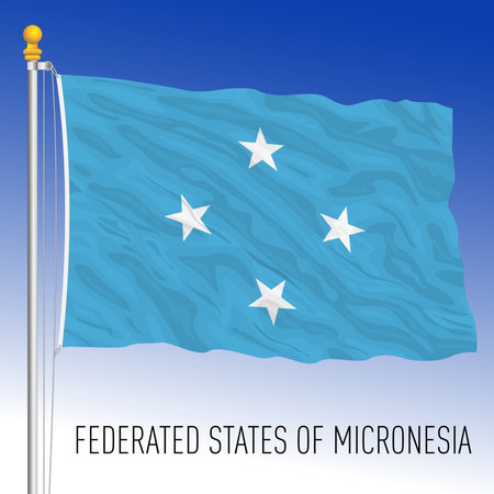 Federates States of Micronesia flag, country of oceania, vector illustrationのイラスト素材