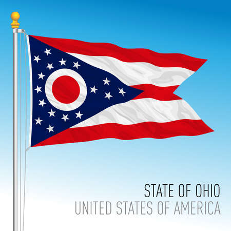 Ohio federal state flag, United States, vector illustrationのイラスト素材