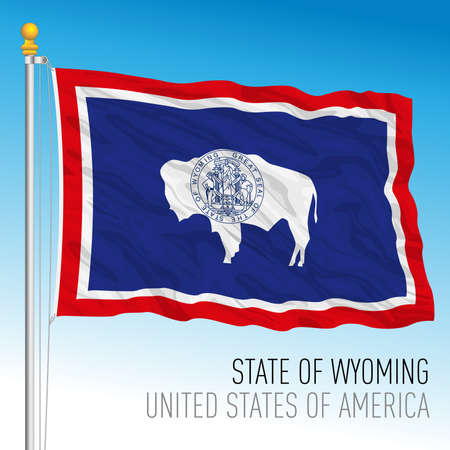Wyoming federal state flag, United States, vector illustrationのイラスト素材