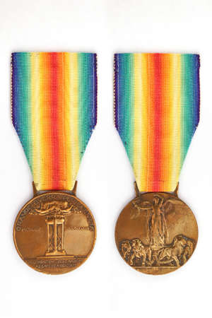 Inter-allied bronze medal of victory, version for Italy, 1920 - WWI warの写真素材