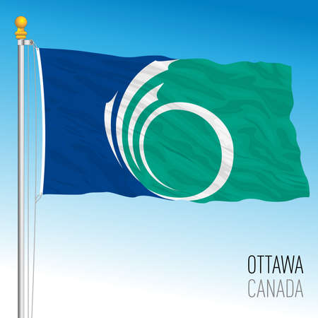 Ottawa City flag, Canada, north american country, vector illustrationのイラスト素材