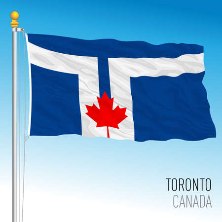 City of Toronto flag, Canada, north american country, vector illustrationのイラスト素材