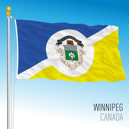City of Winnipeg flag, Canada, north american country, vector illustrationのイラスト素材