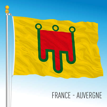 Auvergne regional flag, France, European Union, vector illustrationのイラスト素材