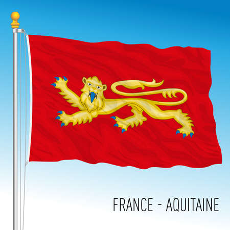 Aquitaine regional flag, France, European Union, vector illustrationのイラスト素材
