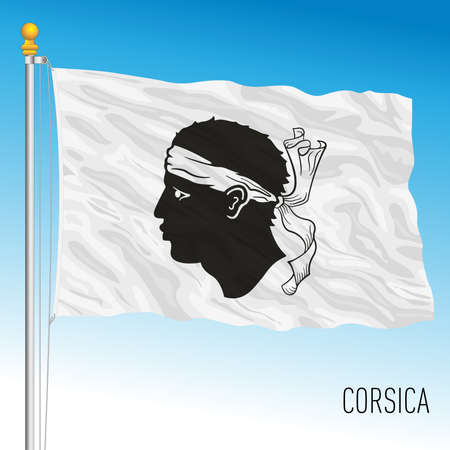 Corsica regional flag, France, European Union, vector illustrationのイラスト素材
