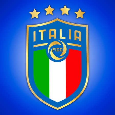 ROME, ITALY, June 2021 - Italian national football federation logo for the european championshipのeditorial素材