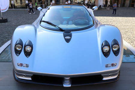 Modena, Italy, july 1 2021 - Motor Valley exhibition, Pagani Zonda sport car