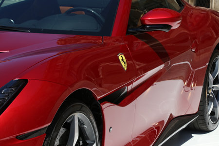 Modena, Italy, july 1 2021 - Ferrari Portofino M sport car detail, Motor Valley Exhibitionのeditorial素材
