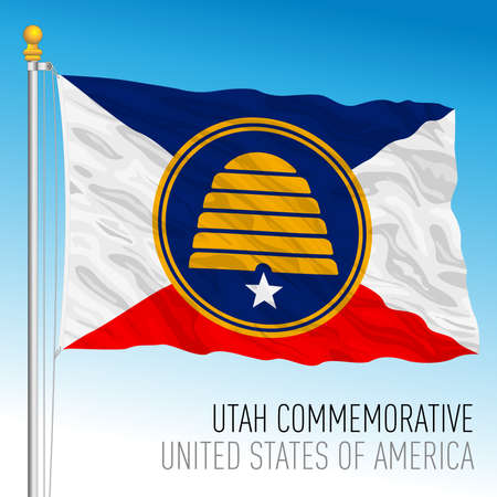 Utah State Commemorative flag, United States of America, vector illustrationのイラスト素材