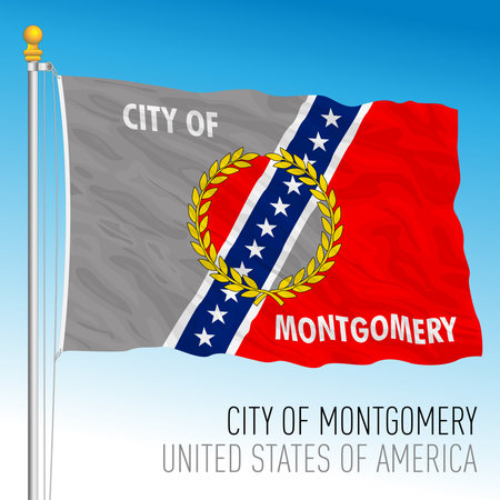 City of Montgomery flag, Alabama, United States, vector illustrationのイラスト素材