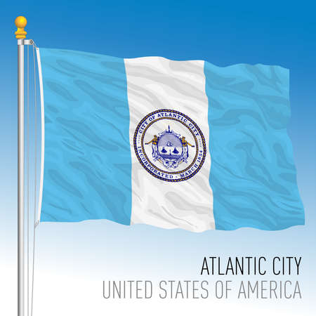 Atlantic City flag, New Jersey, United States, vector illustrationのイラスト素材