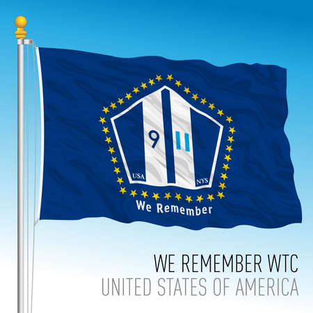 New York, United States, We Remember commemorative flag for WTC, vector illustrationのイラスト素材