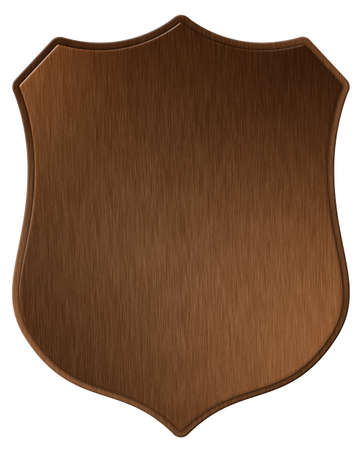 Crest or wooden base shield suitable to contain heraldic symbols or coats of arms, graphic illustrationの写真素材