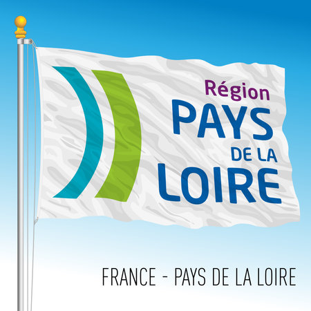 Pays de la Loire regional flag, France, vector illustrationのイラスト素材